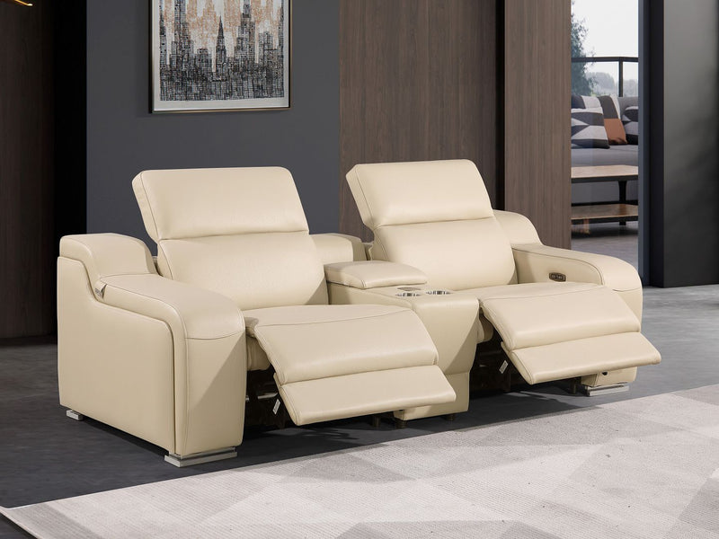 1116 - 3-Piece Modular Power Reclining Console Loveseat In With 2 Power Recliners & Power Headrests