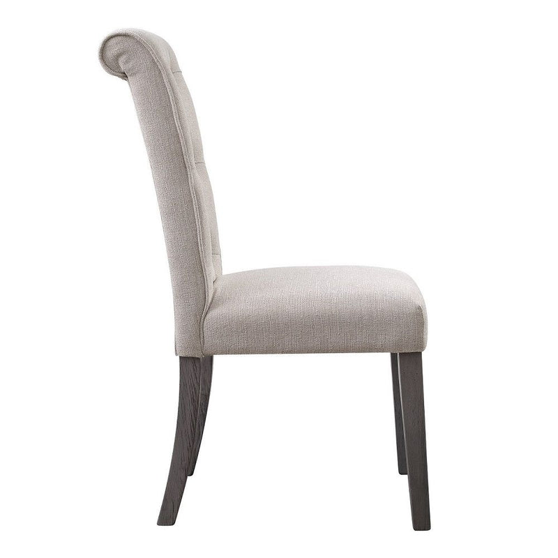 Yabeina - Side Chair (Set of 2) - Beige Linen & Gray - R&R Furniture Gallery (Fountain Valley, CA)