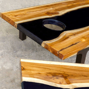 Clearwood Black - Cornhole Game (Set of 2) - Black / Woodtone