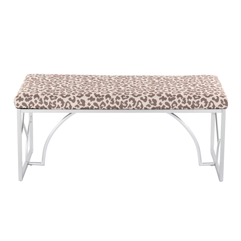 Lumi Source Constellation elegant contemporary upholstered bench with sleek design and plush fabric, ideal for modern living spaces.