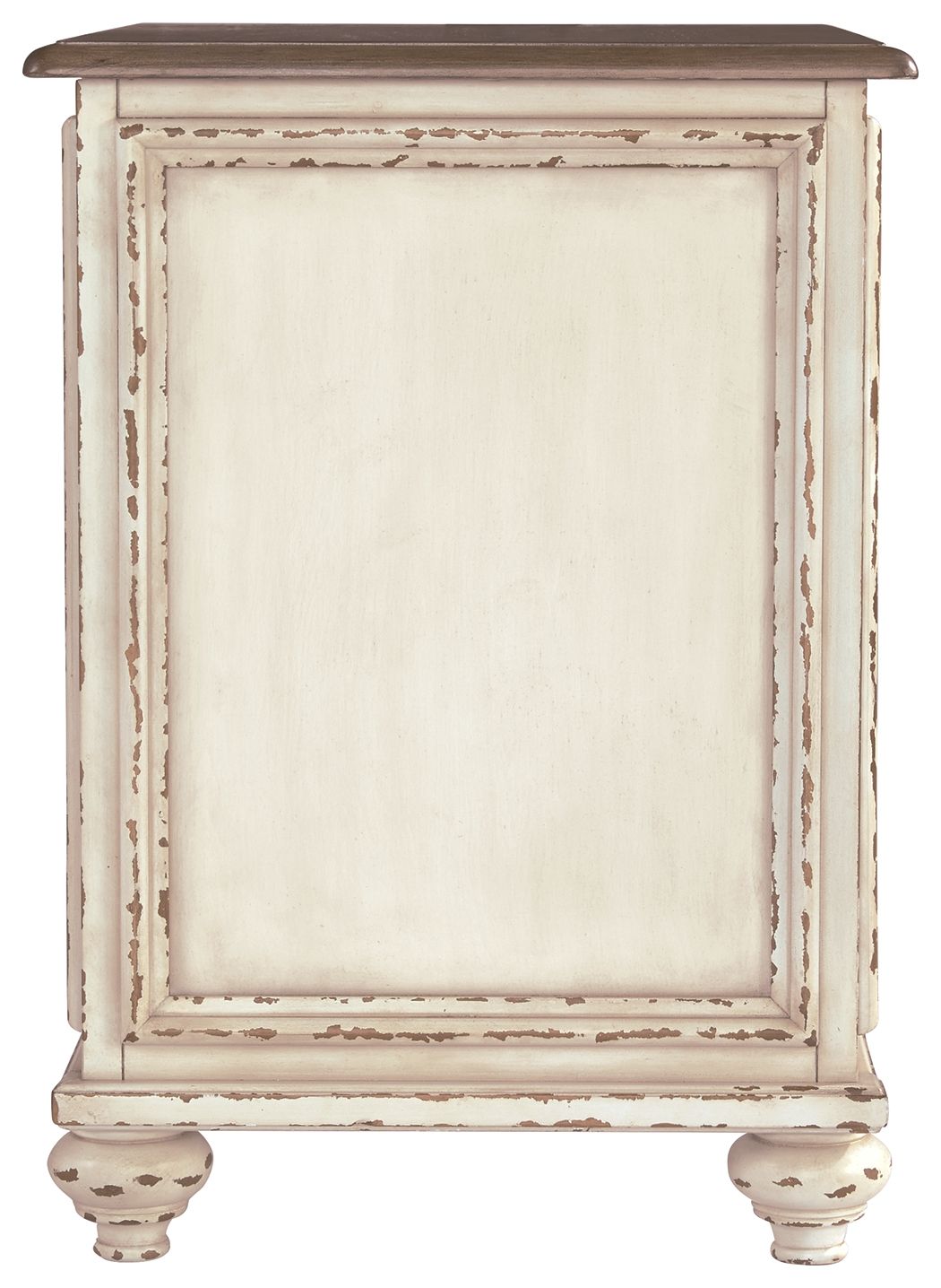Realyn - Chair Side End Table - Insert Mirror - White / Brown - R&R Furniture Gallery (Fountain Valley, CA)