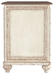 Realyn - Chair Side End Table - Insert Mirror - White / Brown - R&R Furniture Gallery (Fountain Valley, CA)