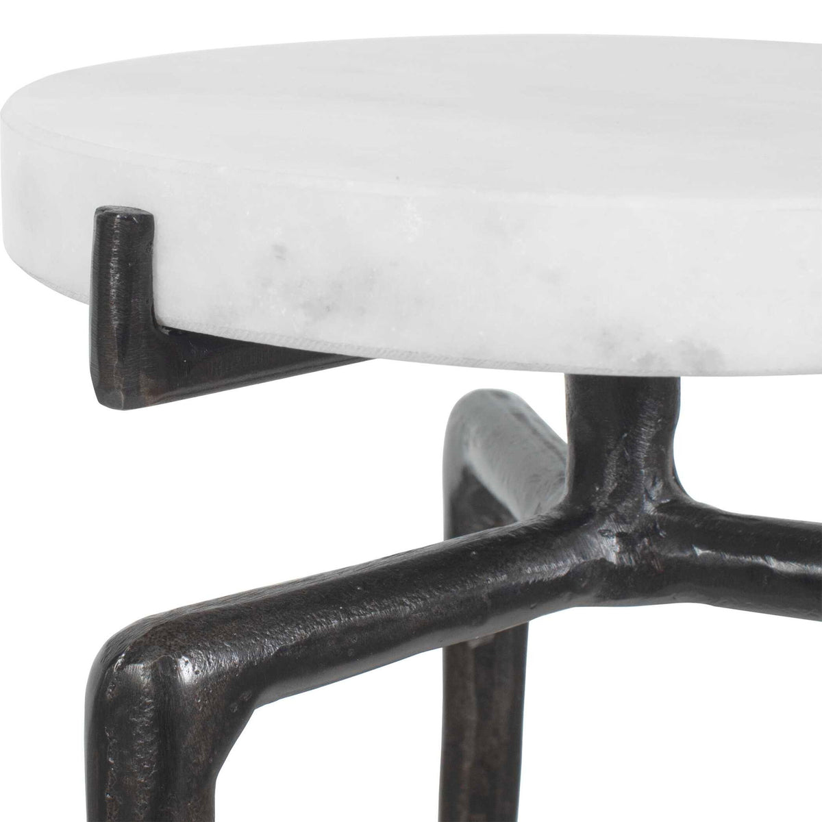 Tobias - Marble Slab Drink Table - Bronze / White