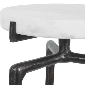 Tobias - Marble Slab Drink Table - Bronze / White