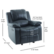 Charlotte - Gel Glider Recliner - Blue - R&R Furniture Gallery (Fountain Valley, CA)