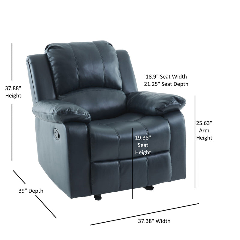 Charlotte - Gel Glider Recliner - Blue - R&R Furniture Gallery (Fountain Valley, CA)
