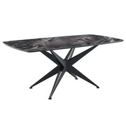 Klaus - Dining Table - Crystal Tempered Glass Top & Black Finish - R&R Furniture Gallery (Fountain Valley, CA)
