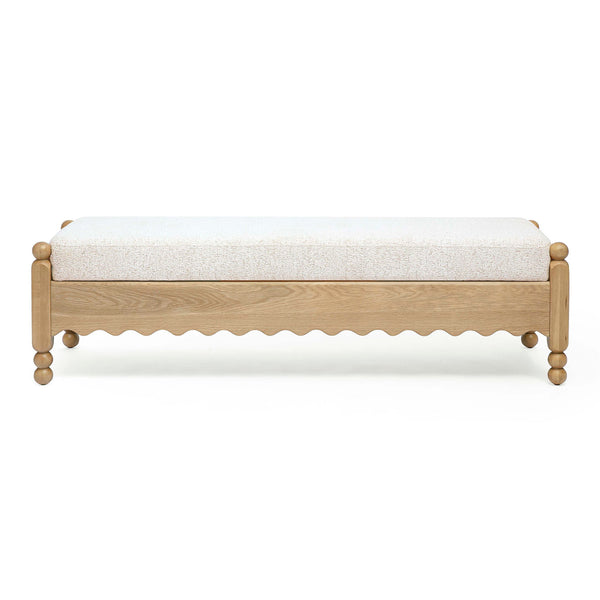 Thelma - Performance Basketweave Bench - Cream