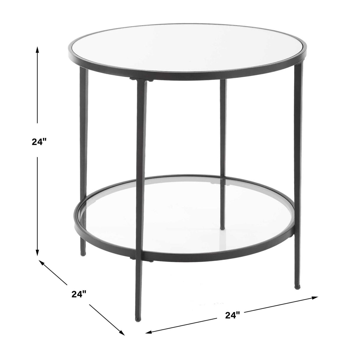 Accent End Table - Satin Black