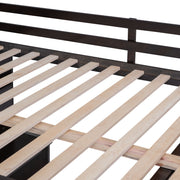 DreamHaus loft bed with integrated drawers, desk, and wardrobe, showcasing a modern wooden design suitable for a child's bedroom.