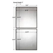 Pair of black antiqued square wall mirrors from Uttermost, featuring modern geometric design for stylish home decor.