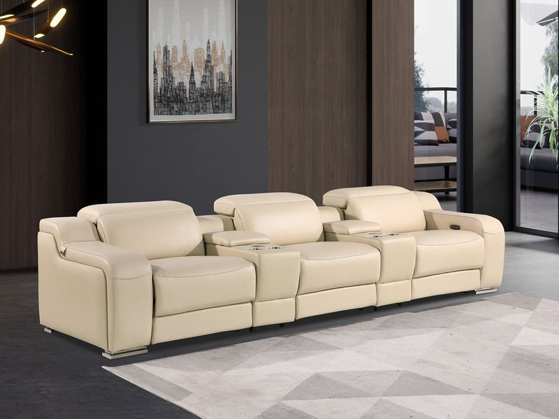 1116 - 5-Piece Modular Power Reclining Sofa In With 3 Power Recliners & Power Headrests - R&R Furniture Gallery (Fountain Valley, CA)