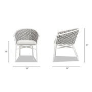 Rowan - Rope Barrel Back Patio Dining Chairs (Set of 2) - Optic White - R&R Furniture Gallery (Fountain Valley, CA)