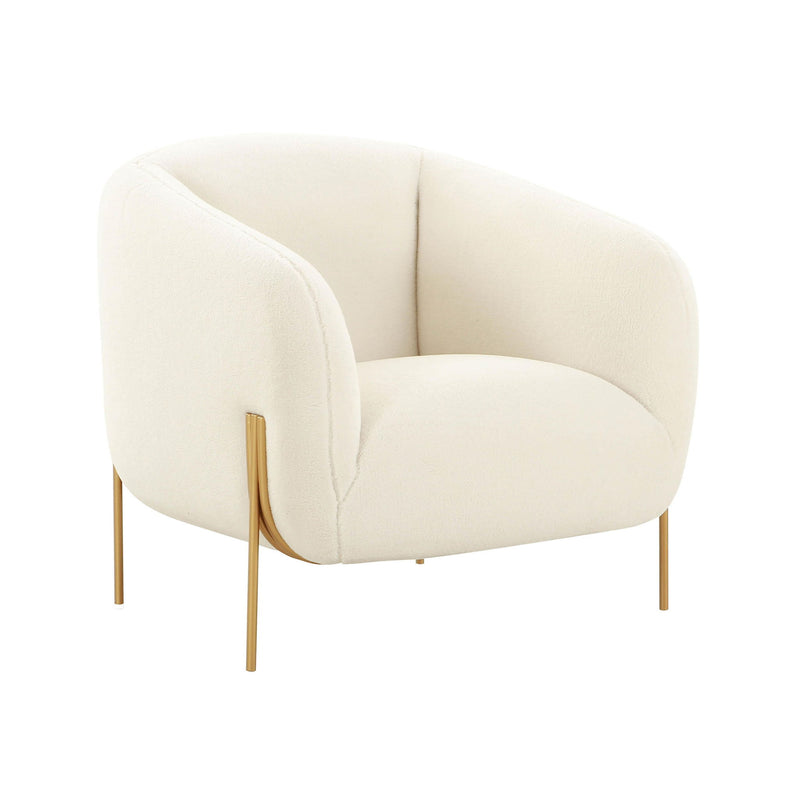 Kandra - Shearling Accent Chair - Cream - R&R Furniture Gallery (Fountain Valley, CA)