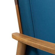Outdoor acacia wood loveseat and coffee table set from Noble House, 2-piece outdoor furniture for patio or garden use.
