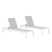 Noble House outdoor patio chaise lounge with five reclining positions, featuring cushioned seating and adjustable backrest for comfort.
