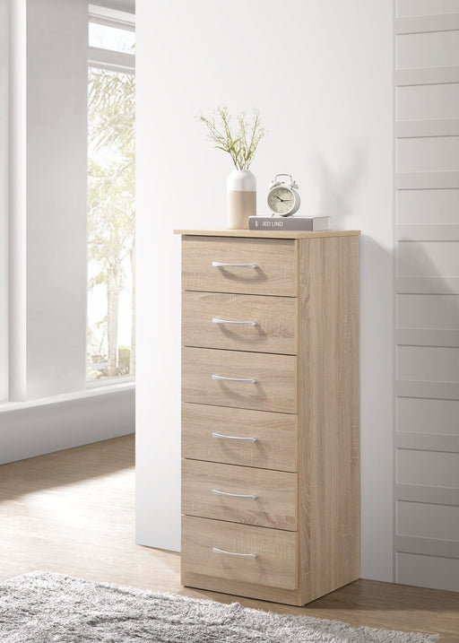 Glory Furniture Boston lingerie chest with multiple drawers, wooden finish, and elegant design for bedroom storage.