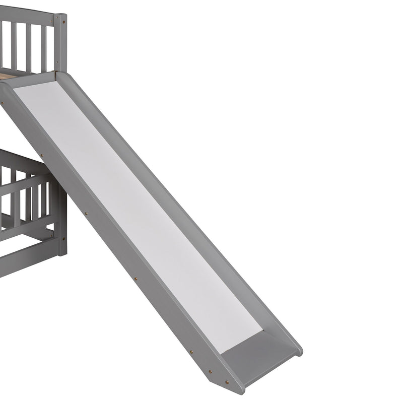 Low Bunk Bed With Slide, Fence And Ladder - R&R Furniture Gallery (Fountain Valley, CA)