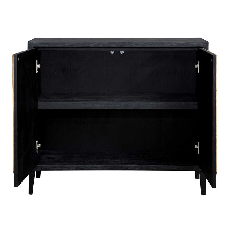 Andrei - Teak Root 2 Door Cabinet - Black / Woodtone