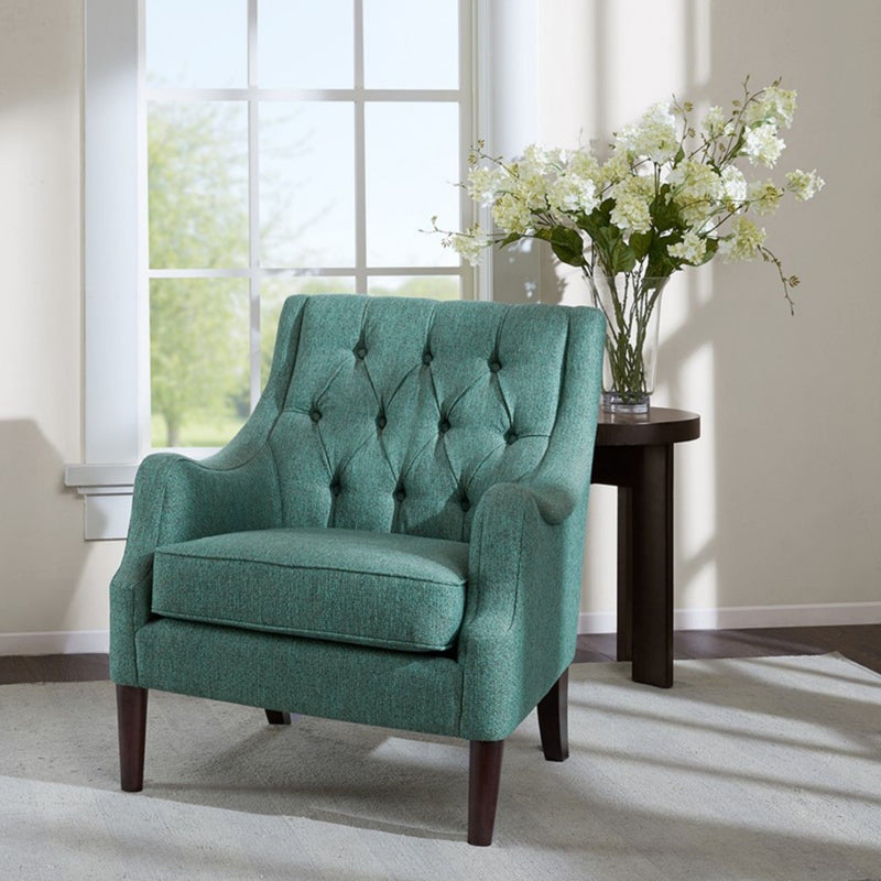 Qwen - Button Tufted Accent Chair With - Teal - R&R Furniture Gallery (Fountain Valley, CA)