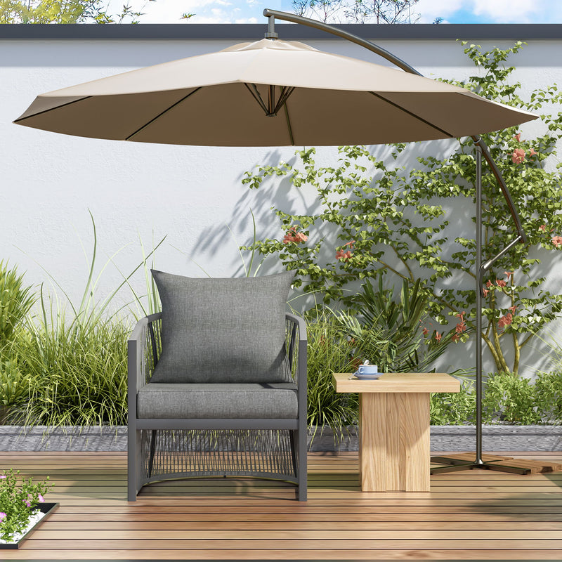 Modern Curved Aluminum Lounge Chair With Stylish Rope Weave Design And Cushioned Comfort For Outdoor - R&R Furniture Gallery (Fountain Valley, CA)