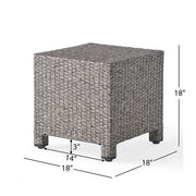 Noble House minimalist accent side table with a sleek rectangular wooden top and slim metal legs.