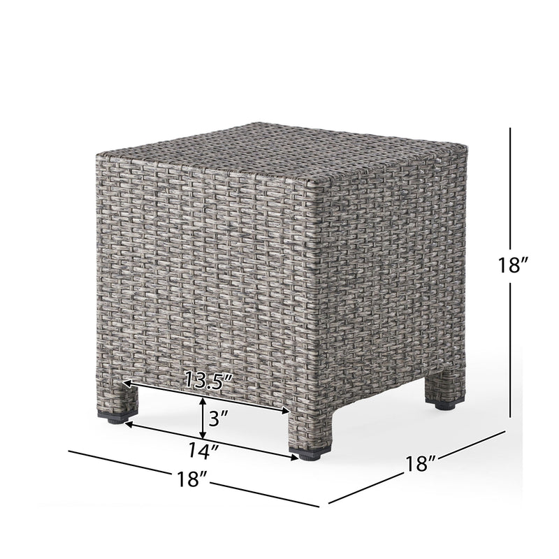 Noble House minimalist accent side table with a sleek rectangular wooden top and slim metal legs.