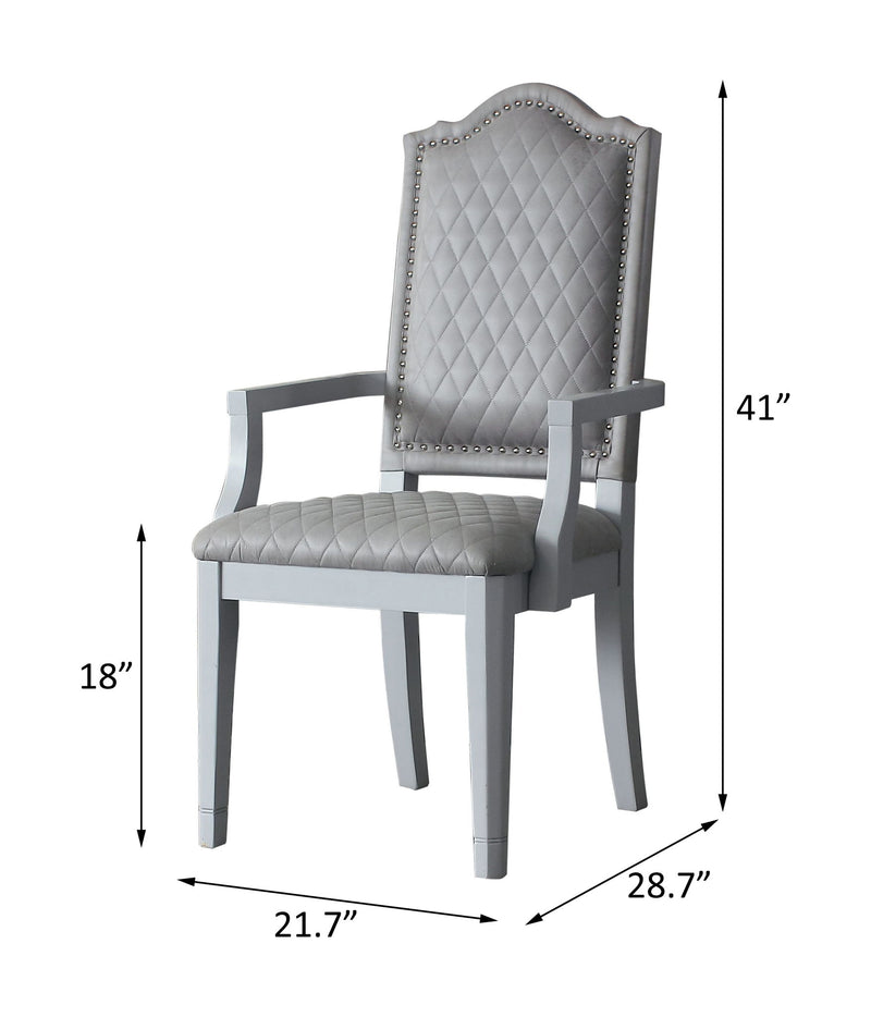 House Marchese - Arm Chair (Set of 2) - Two Tone Gray Fabric & Pearl Gray - R&R Furniture Gallery (Fountain Valley, CA)