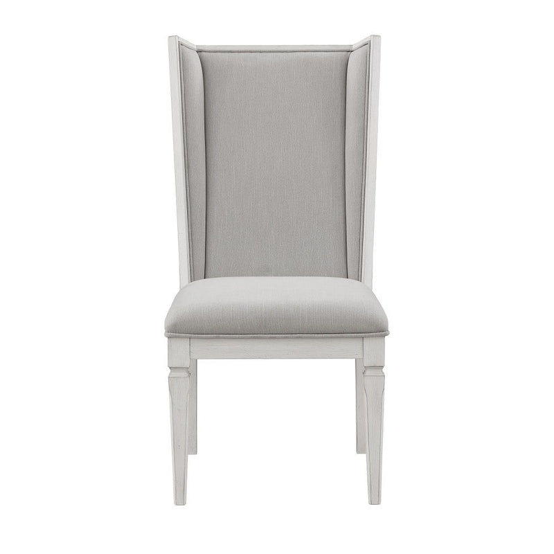 Katia - Hostess Chair (Set of 2) - Light Gray Linen & Weathered White - R&R Furniture Gallery (Fountain Valley, CA)