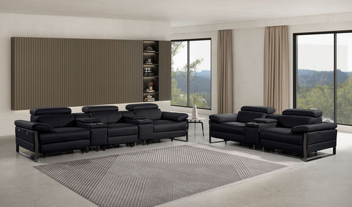 1246 - Modular Power Reclining Dual Console Sofa And Console Loveseat Set With Power Headrests - R&R Furniture Gallery (Fountain Valley, CA)