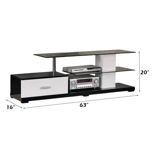Ivana - TV Stand - White & Black - R&R Furniture Gallery (Fountain Valley, CA)