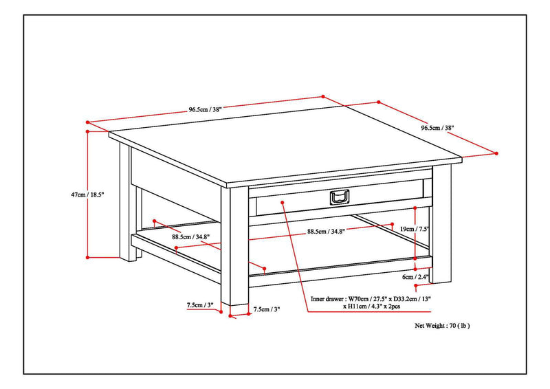 Monroe - Handcrafted Side Table - R&R Furniture Gallery (Fountain Valley, CA)