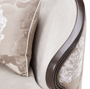 Camellia Field - Velvet Matching Chair - Beige / Dark Brown - R&R Furniture Gallery (Fountain Valley, CA)
