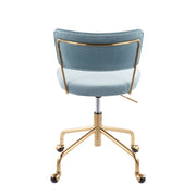 Lumi Source Tania contemporary task desk chair with black cushioned seat and adjustable height for modern office work.