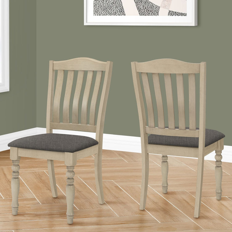 Dining Chair, Upholstered, Side, Transitional (Set of 2) - Gray - R&R Furniture Gallery (Fountain Valley, CA)