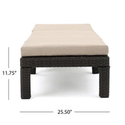 Puerta - Chaise Lounge Frame Cushion Outdoor Wicker Iron - Beige / Dark Brown - R&R Furniture Gallery (Fountain Valley, CA)