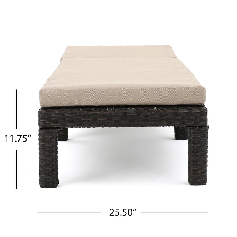 Puerta - Chaise Lounge Frame Cushion Outdoor Wicker Iron - Beige / Dark Brown - R&R Furniture Gallery (Fountain Valley, CA)