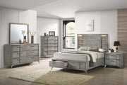 2 Drawer Night Bookmatched Veneers - Gray - R&R Furniture Gallery (Fountain Valley, CA)