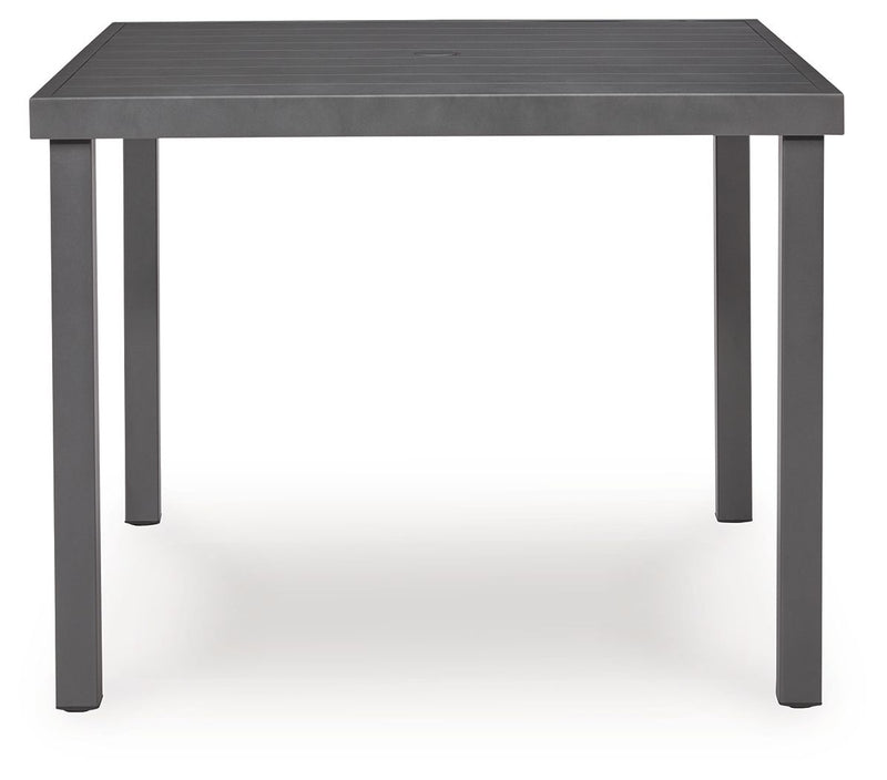 Rocky Creek - Square Dining Table With Umbrella Option - Gray - R&R Furniture Gallery (Fountain Valley, CA)