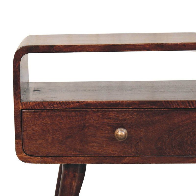 Solid Wood Curved Media Unit - R&R Furniture Gallery (Fountain Valley, CA)