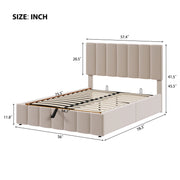 Elegant Upholstered Platform Bed With Hydraulic Storage System - R&R Furniture Gallery (Fountain Valley, CA)