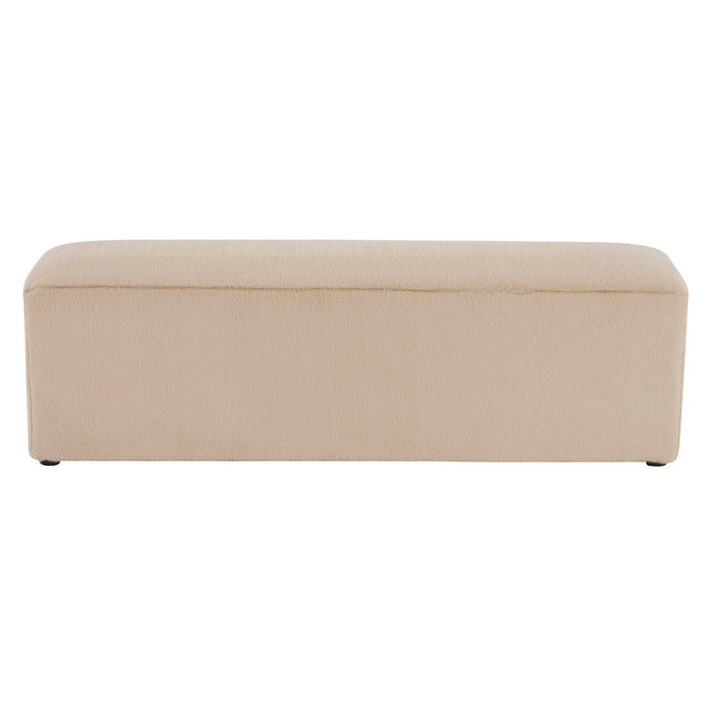 Long Plush Ottoman, Simple Footstool And Seat For Home Use - Almond - R&R Furniture Gallery (Fountain Valley, CA)