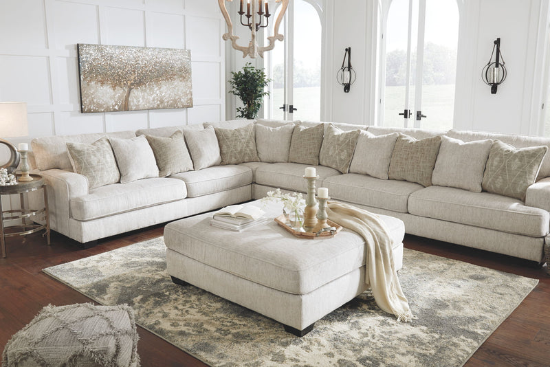 Rawcliffe - Oversized Accent Ottoman - Parchment - R&R Furniture Gallery (Fountain Valley, CA)