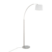 Lumi Source March contemporary floor lamp with sleek modern design and adjustable arm, standing on a flat base in a stylish living space.
