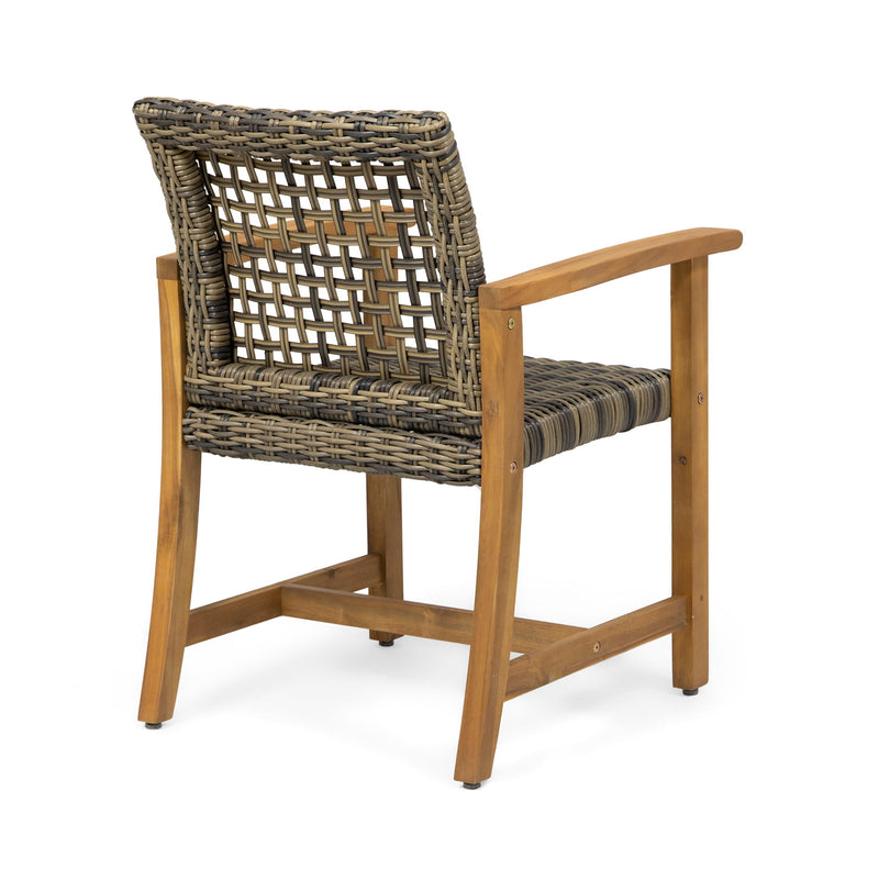 Outdoor Dining Chair Acacia Wood Frame (Set of 2) - R&R Furniture Gallery (Fountain Valley, CA)
