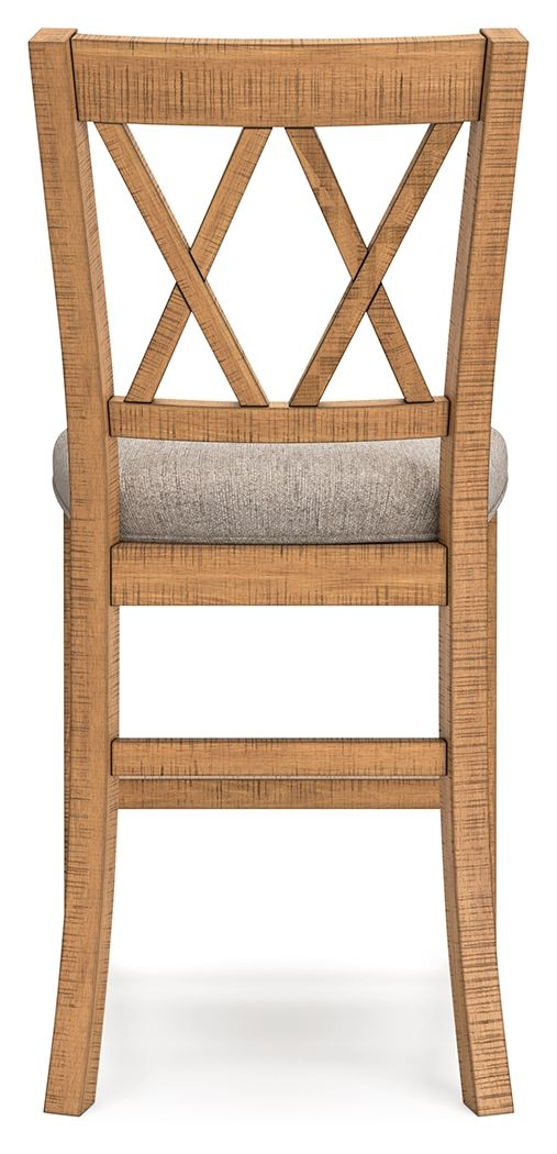Havonplane - Upholstered Barstool (Set of 2) - Brown - R&R Furniture Gallery (Fountain Valley, CA)