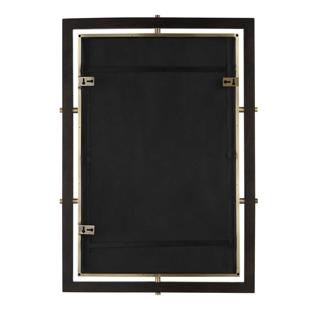 Bach - Rectangle Mirror - Walnut & Brass