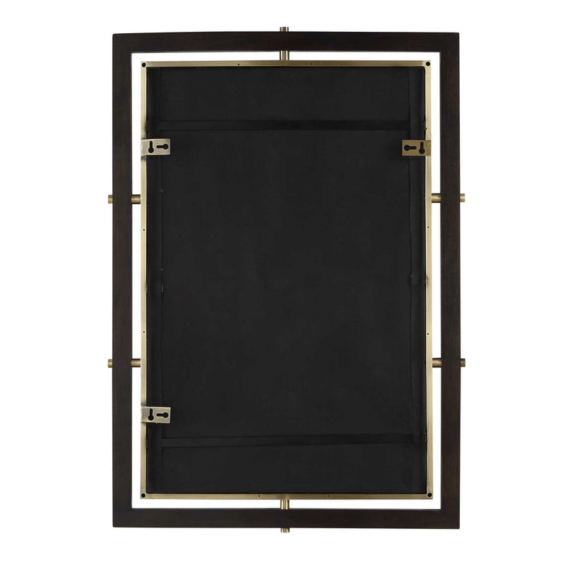 Bach - Rectangle Mirror - Walnut & Brass