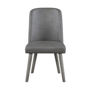 Waylon - Side Chair (Set of 2) - Gray Synthetic Leather & Gray Oak - R&R Furniture Gallery (Fountain Valley, CA)
