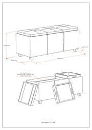 Avalon - Multi Functional Storage Ottoman - R&R Furniture Gallery (Fountain Valley, CA)